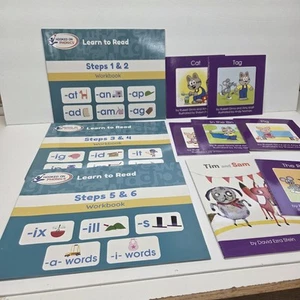 Hooked on Phonics Learn to Read books- Steps 1-6 3 Workbook s with Reading Books - Picture 1 of 7