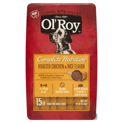 Ol' Roy Complete Nutrition Sabor Pollo Asado y Arroz Comida Seca para Perros, 15 lb Foto 1 de 4