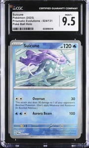 CGC 9.5 Suicune 024/131 Poké Ball Reverse Holo Pokemon Prismatic Evolutions - Picture 1 of 2