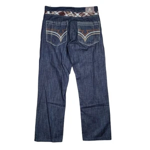 Vintage Y2K Red Ape Jeans bestickt kariert Design 36x32 Hip Hop locker gerade  - Bild 1 von 16