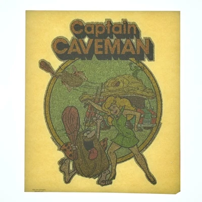 Original VINTAGE 1970s Heat Transfer | Captain Caveman | Iron On - Image 1 of 2