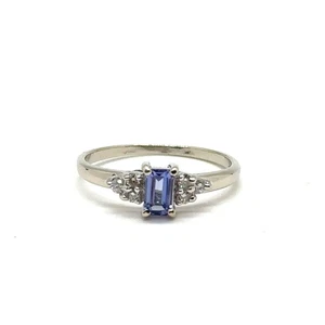 Synthetic Tanzanite Lady's Stone & Diamond Ring 6 Diamonds .006 Cara (EPJ025208) - Picture 1 of 6