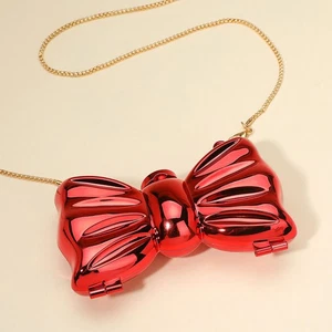 Red metal bow mirror purse - Picture 1 of 2