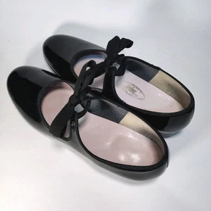 Vintage Steppschuhe DeLuco Größe 9 Damen schwarz Patton Bandverschluss - Bild 1 von 10