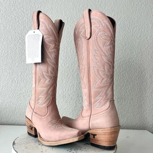 Botas de Vaquero Lane SMOKESHOW Mujer 5 Cuero Rosa Vaquera Occidental Media Pantorrilla Alta - Imagen 1 de 14