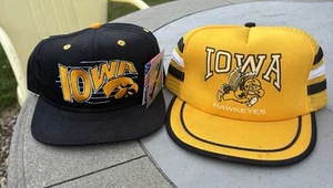 Vintage Iowa Hawkeye Baseballmützen 1 3 STREIFEN gelb & 1 schwarz Trucker Snapback - Bild 1 von 16