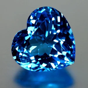 Corazón incomparable de 15,65 quilates (15,65 x 14,95 mm) Brasil Topacio azul suizo Piedra preciosa - Imagen 1 de 3