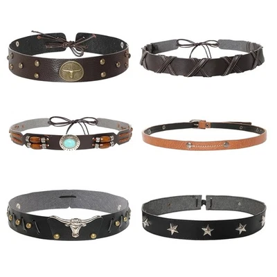 Аксессуары для ковбойских шляп 6 шт. ремешки для женских и мужских шляп вестерн лента для ковбоев ковбоев - Изображение 1 из 4