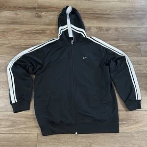 Sudadera con capucha vintage Y2K Nike a rayas con cremallera - Imagen 1 de 13
