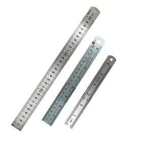 Double Side Metal Ruler Stainless Steel - 30cm-20cm-15cm 12"/ 8"/6" Scale - Picture 1 of 10