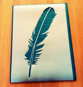 Feather Stencil DIY Painting Template Pattern Wall Decor CreateCuts - Picture 1 of 2