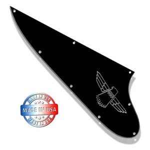 Single Ply Black Pickguard for OPTION 4 Epiphone Thunderbird Bass + Chrome Decal - Picture 1 of 6