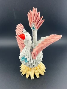 Origami Bird Paper Figurine Pink and White Made in Vietnam. - Picture 1 of 8