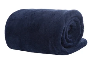 Manta de lana azul de doble tamaño de lujo suave de lujo cálida para el hogar sofá cama - Imagen 1 de 1