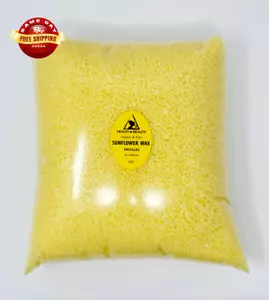 SUNFLOWER WAX ORGANIC VEGAN 100% PURE PASTILLES BEADS 8 LB - Picture 1 of 13