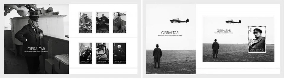 Gibraltar 2024 Sir Winston CHURCHILL 150º Aniversário 1874 1965 Político 6v + MS1V PACOTE - Imagem 1 de 1