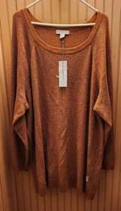 Neu mit Etikett Liz Claiborne glitzernder Damenpullover Größe 2X rostfarben - Bild 1 von 6