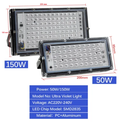 Ultra Purple Neon Fluorescent UV (Black Light) LED Projector - 50W or 150W - Image 1 of 4