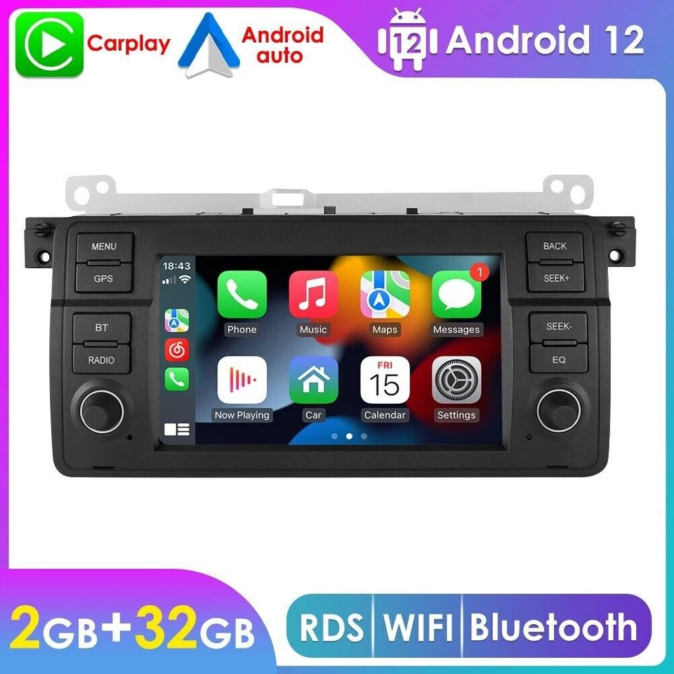 For BMW E46 3Series 328i 325i 320 Android 13 Car GPS Navi Stereo Radio Carplay — 第 1/4 张图片