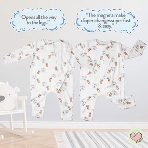 EZ Baby Baby Boy & Girl Jump Suit Pajama Magnetic Easy to Close 0 – 3 Months NWT - Picture 1 of 8