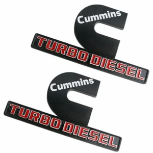 2PC Fender Side Emblems Nameplate For 1500 2500 3500 Cummins Turbo Diesel Badges - Picture 1 of 5