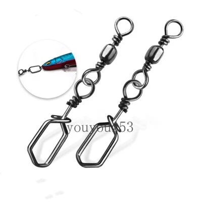 Fishing Swivel Snap Coastlock Snaps Brass Fishing Rolling Swivel Interlock Clips - Image 1 of 4