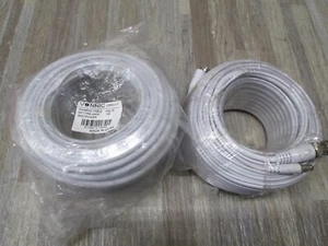 LOT OF2 Vonnic CB60WH 60FT SIAMESE CABLE HD WHITE NEW - Picture 1 of 7