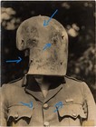 STIRNPANZER ELEPHANT MASK SCHARFSCHÜTZEN CANADISCHE SOLDAT FOTO 1916 1917 1918