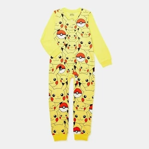 Pokemon Pikachu Pokeball Schlafanzug ohne Füße Größe 6/7 - 8 - 10/12 Neu mit Etikett - Bild 1 von 3