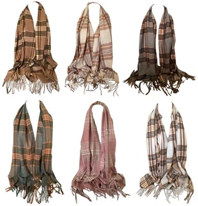 Two Sided Reversible Woollen Tartan Check Plaid Thick Warm Scarf Valentine Gift - Picture 1 of 24