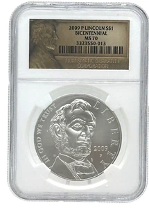 2009 P Lincoln $1 Bicentennial Silver Dollar NGC MS 70 #344 - Picture 1 of 5