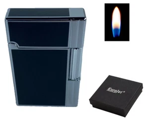 Edles Gas Feuerzeug Metall Soft Flamme Reibrad Stein Seitenrad Geschenk Box Etui - Bild 1 von 3