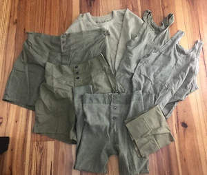 WWII US Army Long Johns Boxers Thermal Shirts Underwear Dated Wool Cotton LOT 7 - Picture 1 of 14