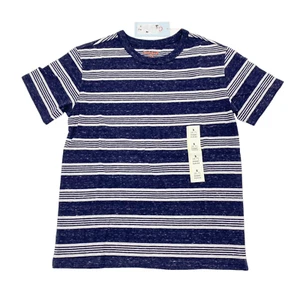Cat & Jack Boys Size S 6/7 Crew Neck Short Sleeve T-Shirt Striped Blue - Picture 1 of 8