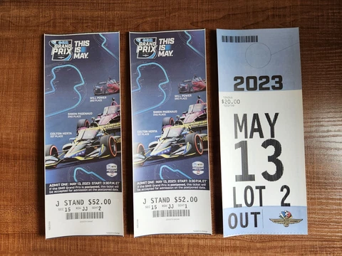 UNUSED TICKETS - GMR GRAND PRIX AT INDIANAPOLIS 2023 AND UNUSED PARKING PASS Cover