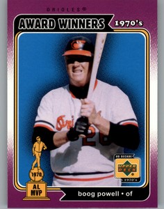 2001 Upper Deck Decade 1970's Orioles Baseball Card #142 Boog Powell AW