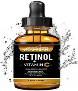 Retinol + Vitamin C & Hyaluronic Acid Anti-Aging Fine line Wrinkle Serum - Picture 1 of 14