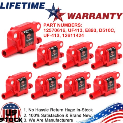 8PCS Ignition Coil Pack for 2007-2013 CHEVROLET SUBURBAN 1500 2500 /TAHOE UF413 - Image 1 of 4