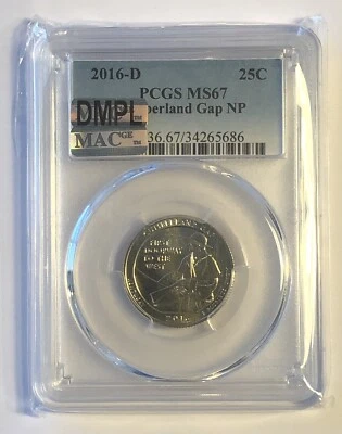2016-D Cumberland Gap Quarter PCGS MAC MS67 PQ DMPL 2nd Finest Spotless - Image 1 of 2