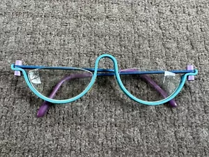 Vintage Gail Spence No. One Blue Purple Optic Studio Denmark Glasses - Picture 1 of 9