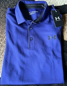 Camisa polo de golf Under Armour para hombre M alta UA Tech azul marino holgada 1290140-468 nueva con etiquetas - Imagen 1 de 9
