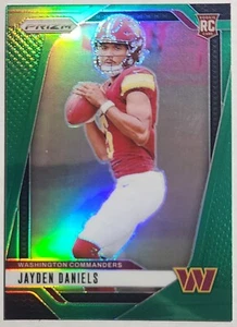 2024 Prizm Football Green Jayden Daniels Rookie Washington Commanders OROY? - Bild 1 von 2