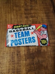 RARE Unopened 1969 Topps Baseball Giant size Team Poster wax pack sealed 🔥 