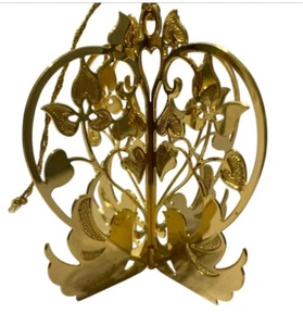 De colección Danbury Como Nuevo Adorno de Navidad Palomas y Corazones 1987 Chapado en Oro 3D De Colección - Imagen 1 de 7