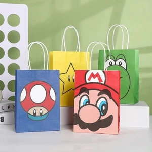 12x Super Mario Lolly Loot Bag. Party Supplies Bunting Cake Cupcake Banner Flags - Picture 1 of 8