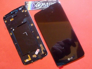 DISPLAY TOUCH SCREEN+COVER FRAME ORIGINALE PER LG TRIBUTE 5 K7 MS330 LS675 NERO - Foto 1 di 1