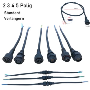 Wasserdicht Männlich Weiblich Kabel 2 3 4 5 Pins Elektrischer Netzstecker Buchse - Bild 1 von 12