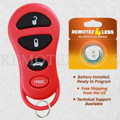 Keyless Entry Remote for 2001 2002 2003 2004 Chrysler Concorde Car Key Fob Red Foto 1 de 4
