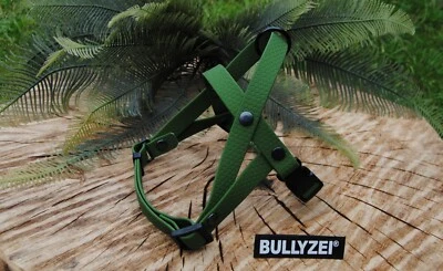 Norwegergeschirr Soft Vinyl Oliv Gr.S-M abwischbar Beagle Collie Bulldogge PVC - Bild 1 von 2