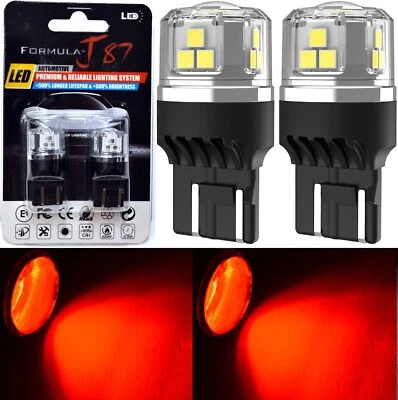 LED 15W 7444 Rojo Dos Bombillas Luz Señal de Giro Trasera Repuesto Actualización Lámpara Stock Foto 1 de 4